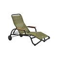 Adjustable Outdoor Chaise Lounge Chair with Wheels and Armrests