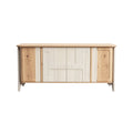 Modern Wooden Sideboard with Textured Doors and Neutral Tones